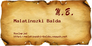 Malatinszki Balda névjegykártya