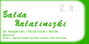 balda malatinszki business card